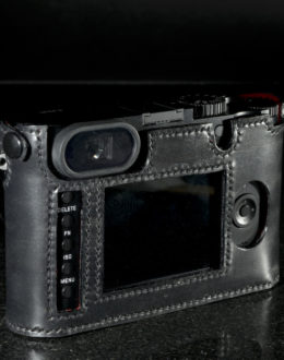 Leica Q camera case made from black leather by Classic Cases