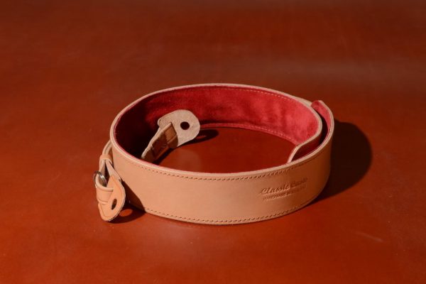 Padded Camera Neck Strap in Tan Leather