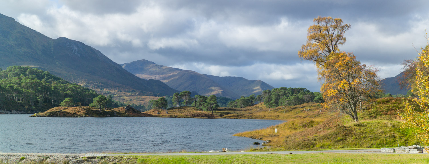 First view of Loch Affric surrounded by Munros 